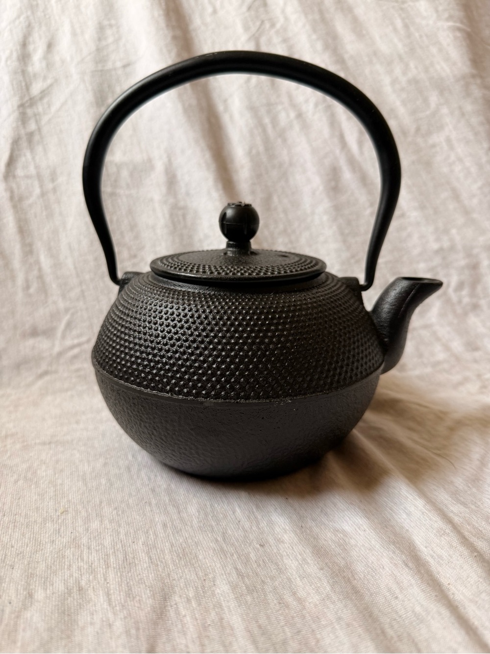 Black Cast Iron Teapot - Classic Stovetop Kettle
